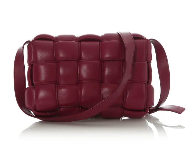 Bottega Veneta Maxi Raspberry Padded Cassette Bag in Woven leather from Ann's Fabulous Finds, photo 4 of 9