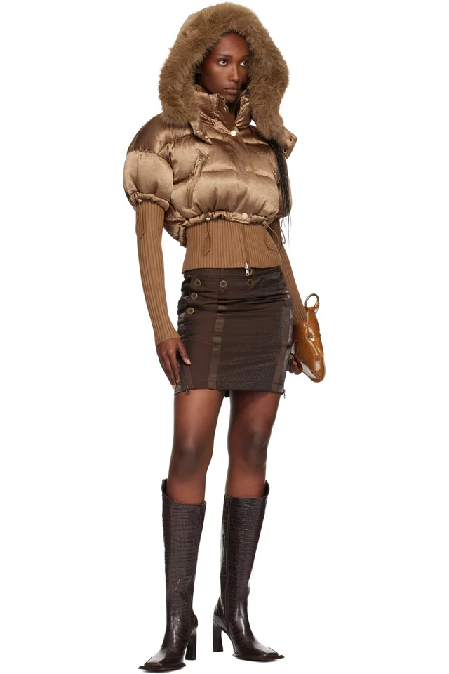 KNWLS Brown Aria Miniskirt, photo 4 of 4 from SSENSE