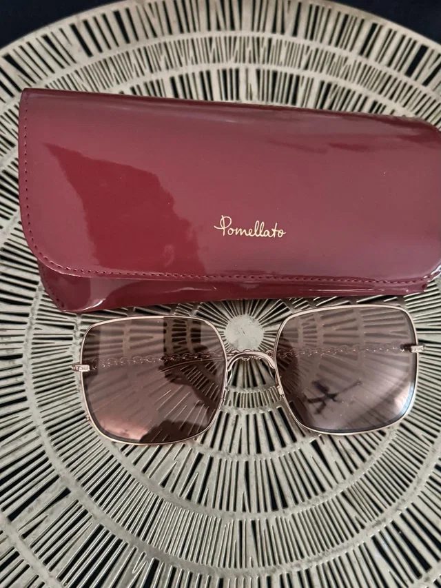 Pomellato Women's Burgundy Frame Sunglasses With Gold Accents in red|brown from Poshmark