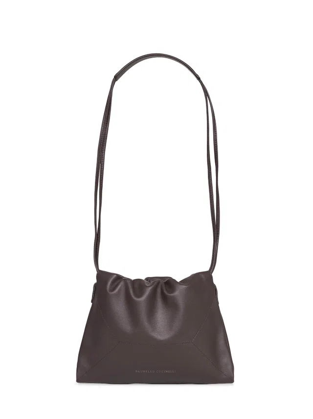 Brunello Cucinelli Shoulder Bag — Brown Calf Leather in Brown Calfskin from HEWI