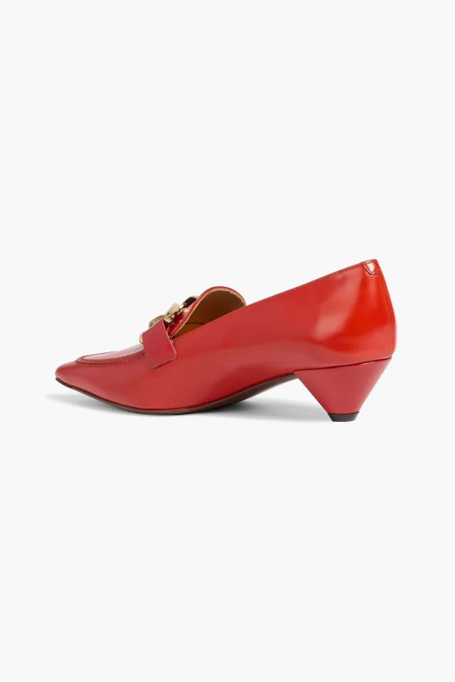 Tod's Chain-Embellished Leather Pumps, photo 3 of 4 from THE OUTNET
