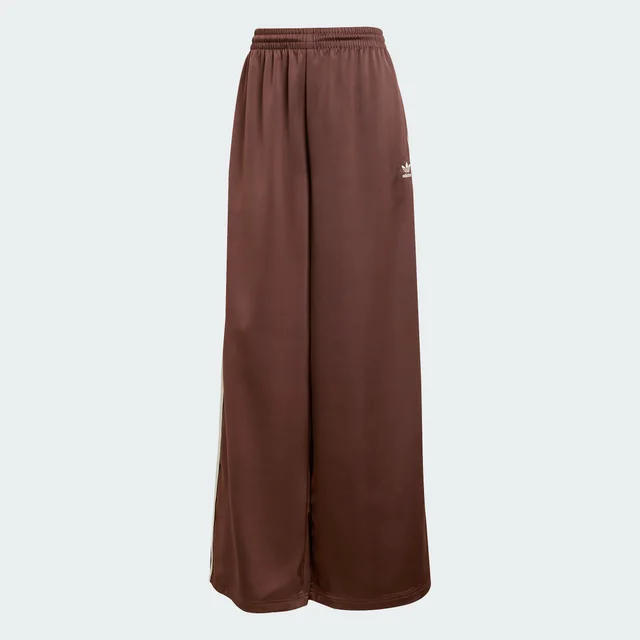 Adidas Adicolor Satin Wide Leg Track Pants in Brown, photo 4 of 6 from adidas (US)