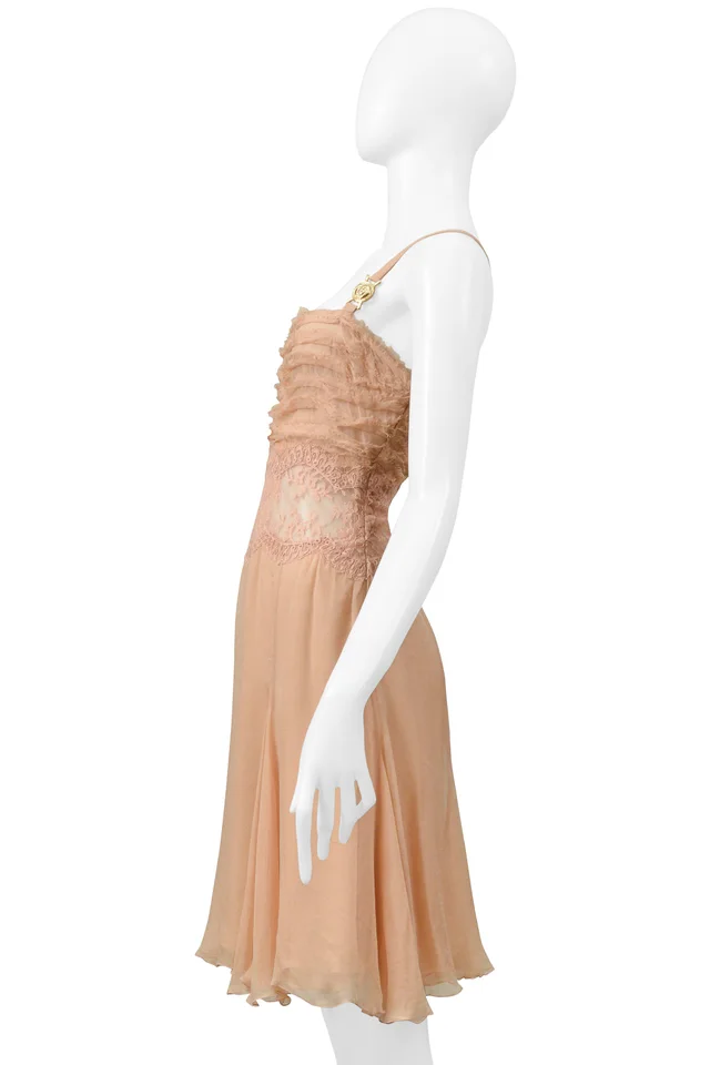 Versace Pink Silk And Lace Dress in Pink Silk from Resurrection Vintage, photo 2 of 2