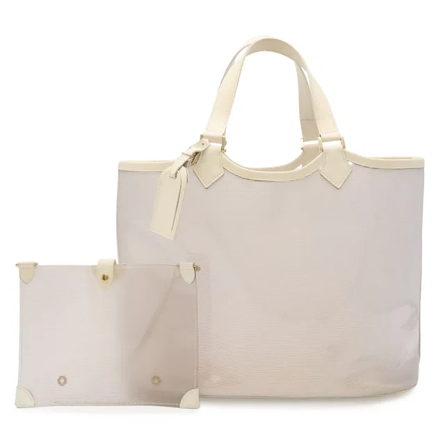 Louis Vuitton Epi Plage Lagoon Bay Tote Vinyl Leather Coconut Clear Gold Pouch in Gold Leather from The Reluxe