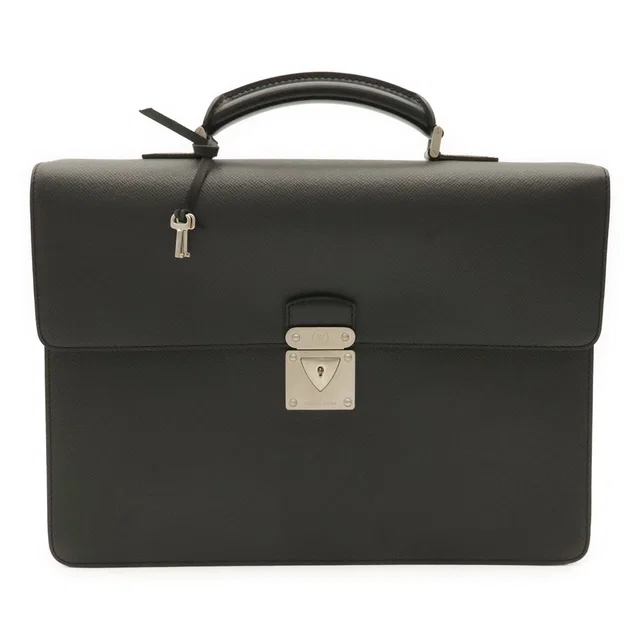 Louis Vuitton Taiga Document Purse Briefcase Business Leather Ardoise Black in Black Leather from The Reluxe