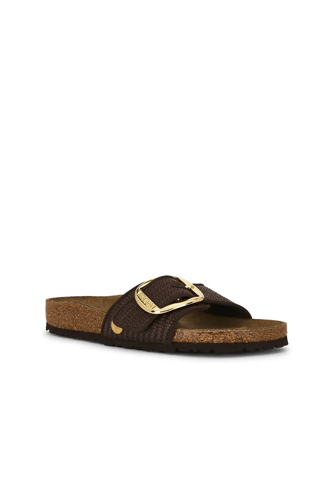 BIRKENSTOCK Madrid Big Buckle Raffia Sandal in Carafe, photo 2 of 5 from REVOLVE (Canada)