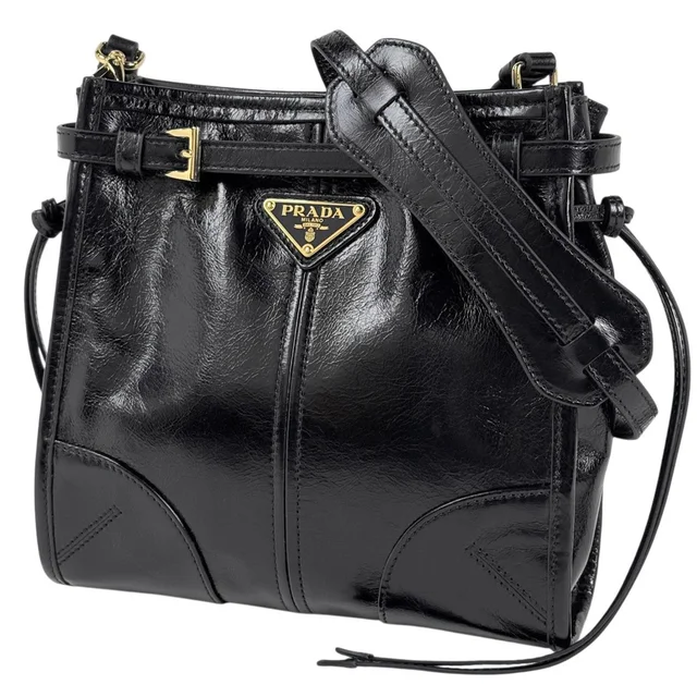 Prada Boni Mini Shoulder Bag Leather Nero in Black Leather from The Reluxe