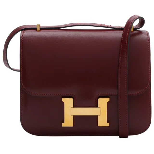 Hermès 1989 Constance Mini Rouge H in Burgundy Box leather from VINTAGE QOO TOKYO