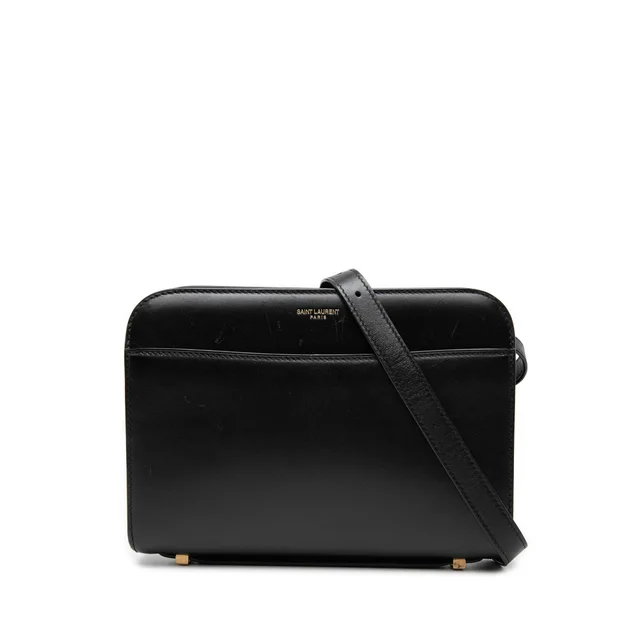 Black Saint Laurent Calfskin Reverse Satchel Crossbody Bag in Black Calfskin from Designer Revival, photo 1 of 1