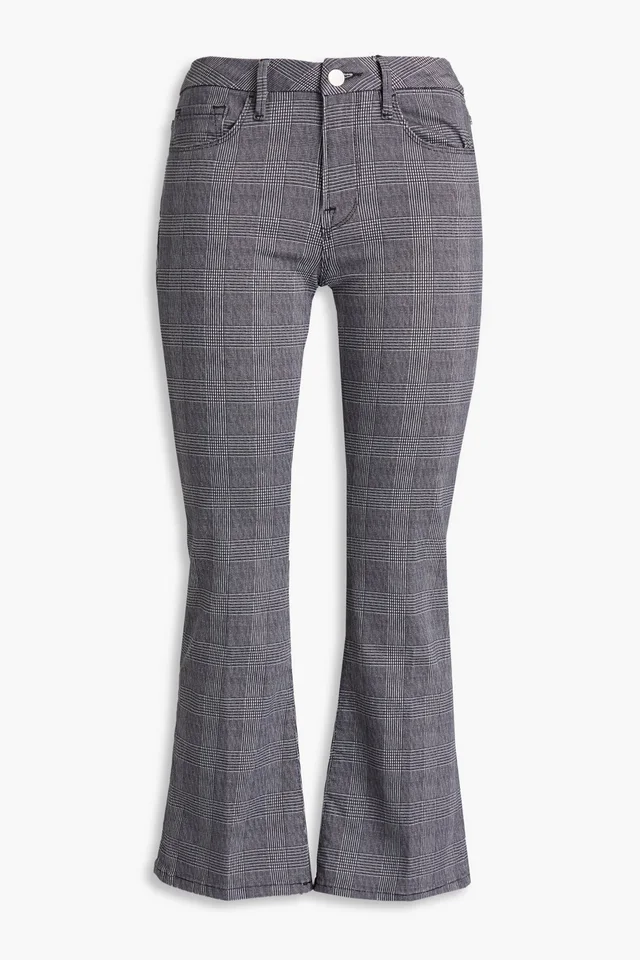 Frame Le Crop Mini Boot Prince of Wales Checked Cotton-Blend Twill Pants from THE OUTNET, photo 1 of 1