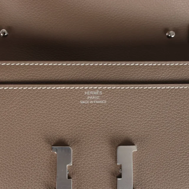 Hermès Constance Wallet To Go Etoupe Evercolor Palladium Hardware in Taupe Leather from Madison Avenue Couture, photo 7 of 10