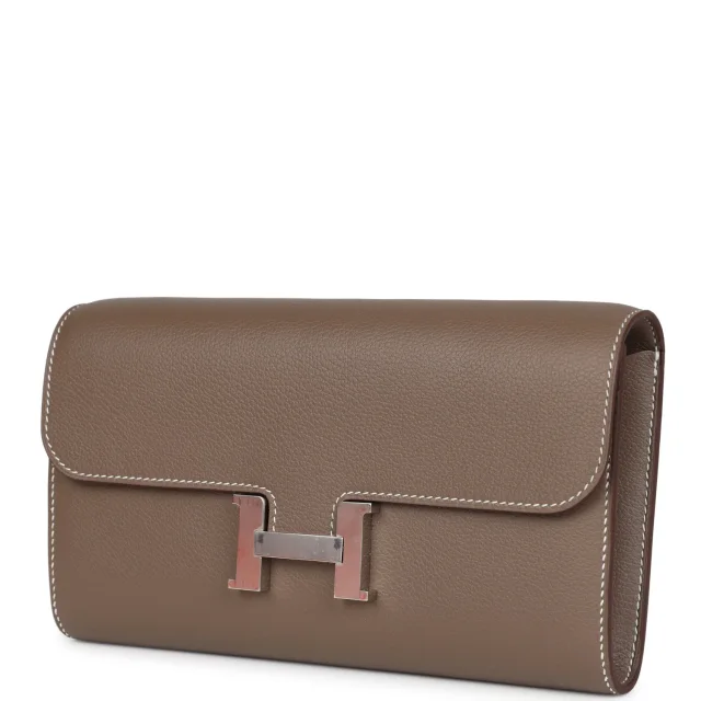 Hermès Constance Wallet To Go Etoupe Evercolor Palladium Hardware in Taupe Leather from Madison Avenue Couture, photo 5 of 10