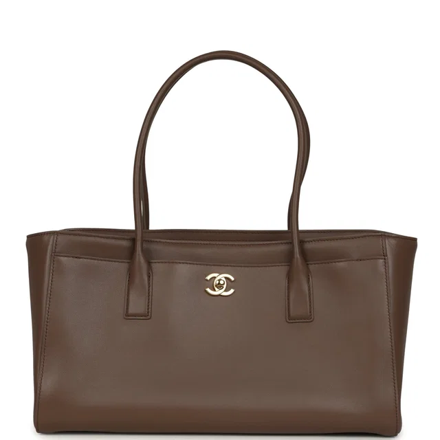Chanel Small Cerf Shopping Bag Brown Calfskin Gold Hardware in Brown Calfskin from Madison Avenue Couture