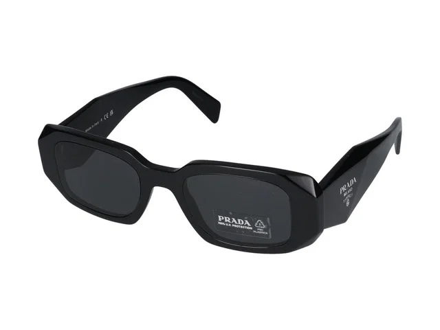 Prada 0pr Rectangular Acetate Sunglasses — Black in Black from HEWI