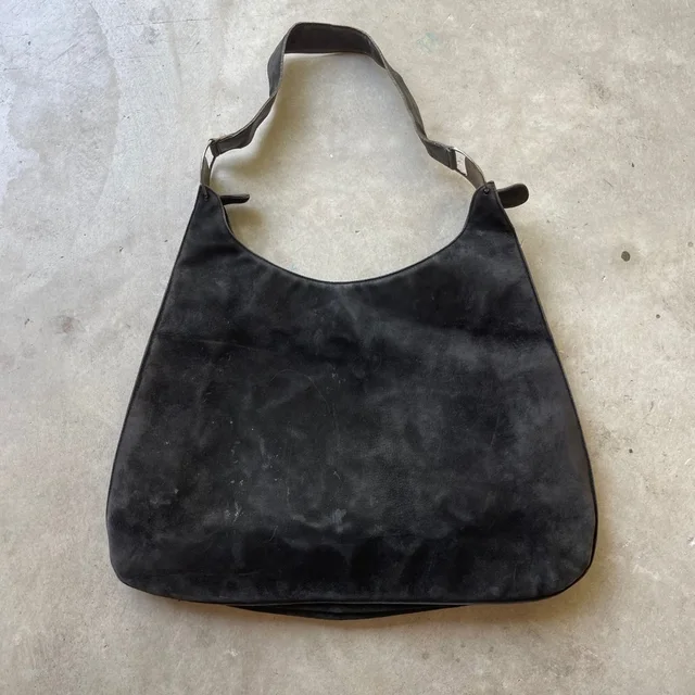Ferragamo Vintage Black Suede Hobo Shoulder Bag Silver Hardware in black Suede from Poshmark