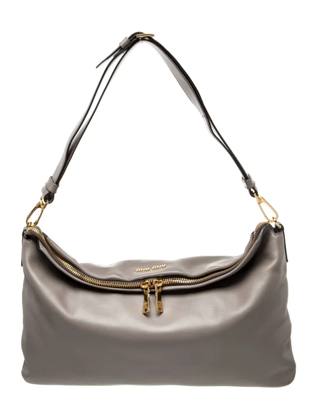 Miu Miu Shoulder Bag in gray Leather from The RealReal