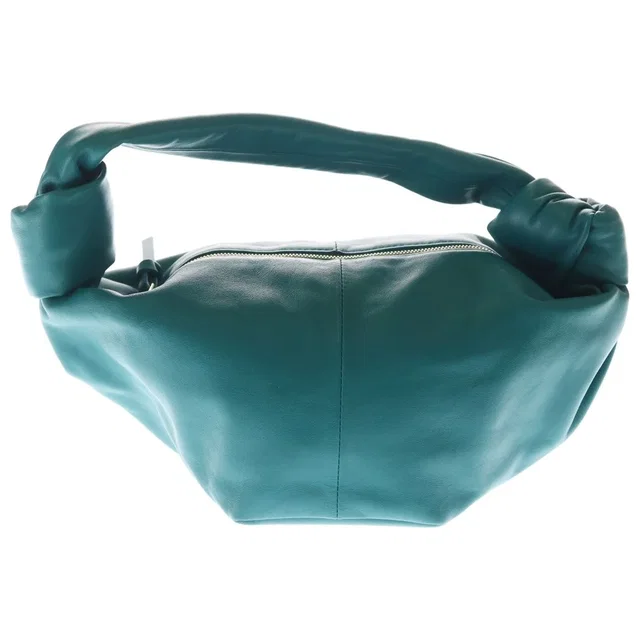 Bottega Veneta Double Knot Mini Bag Turquoise Blue Leather Gold in Blue Leather from The Reluxe