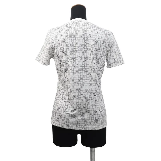 Hermès Bolduc Check T-Shirt Size 36 Blanc Casse Cotton100% in White from GALLERY RARE, photo 2 of 2