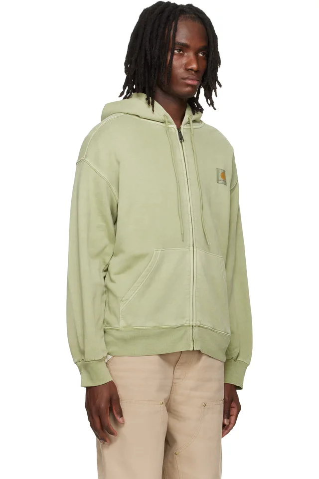 Carhartt Work In Progress Green Nelson Hoodie, photo 2 of 4 from SSENSE