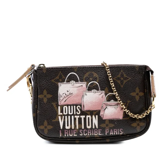 Brown Louis Vuitton Monogram Affiche Mini Pochette Accessoires Handbag in Brown Coated canvas from Designer Revival