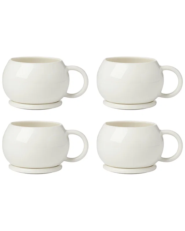 Oneida Set of 4 Quirk Mugs with Coaster, image 1 of 1 from Gilt