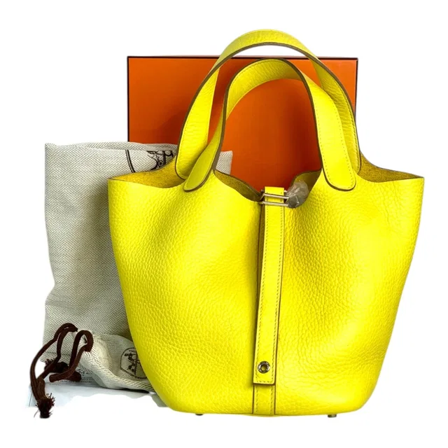 Hermès Lime Picotin 18cm Lime Bag in Clemence in Clemence leather from Luxury Promise