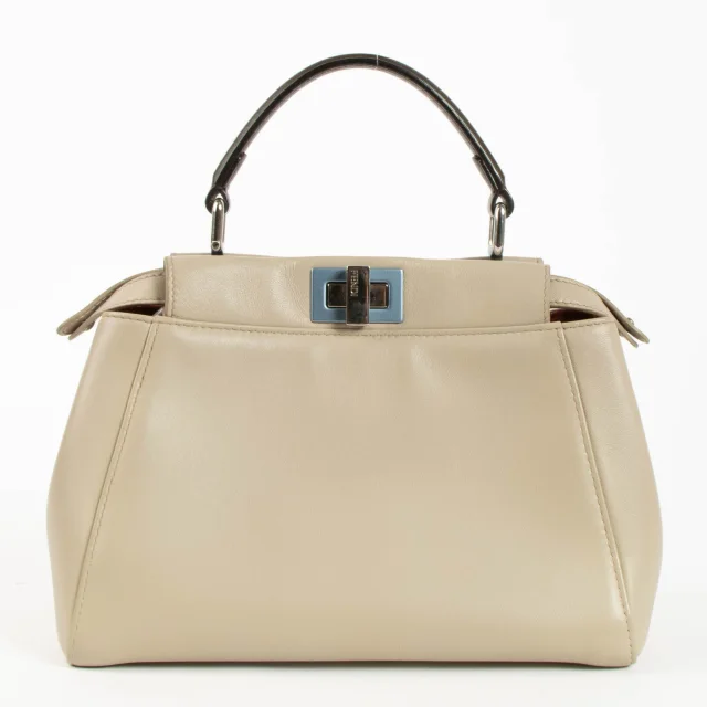 Fendi Mini Peekaboo Bag in Beige Leather from Labellov, photo 4 of 5