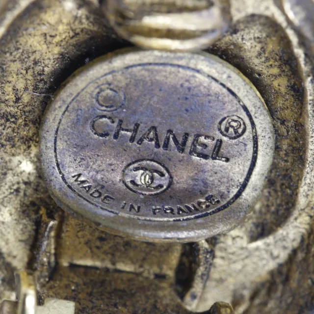 Chanel Coco Mark Vintage Earrings Gold Plated in Gold Gold-plated metal from LuxUness, photo 6 of 7