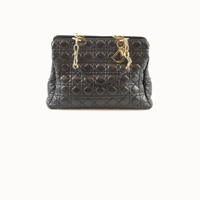 Dior Large Cannage Tote Lambskin Black in Black Lambskin from The Purse Affair
