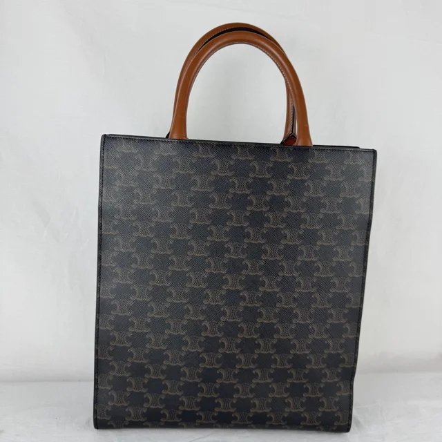 Celine Small Vertical Cabas Bag in calfskin, Canvas from Reowned, photo 3 of 8