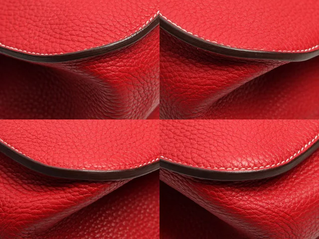 Hermès Clémence Halzan 31 in Red Clemence leather from Ann's Fabulous Finds, photo 8 of 10
