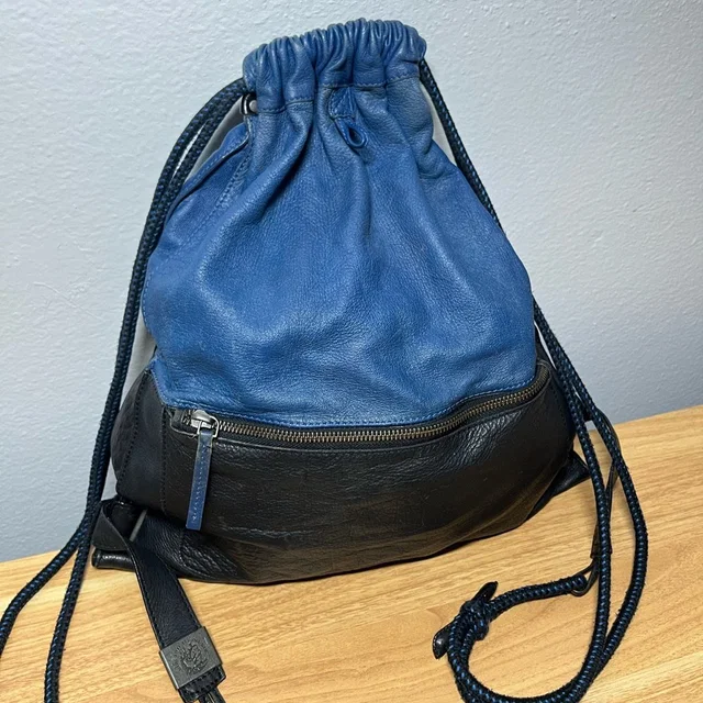 Diesel Leather Drawstring Backpack (Coach, Paul Smith, Rag & Bone) in blue|black Leather from Poshmark