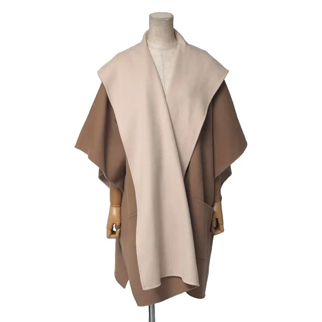 Max Mara Studio Coat SM Cucito Amano Double Face Over Hood Poncho in Cashmere from The Reluxe