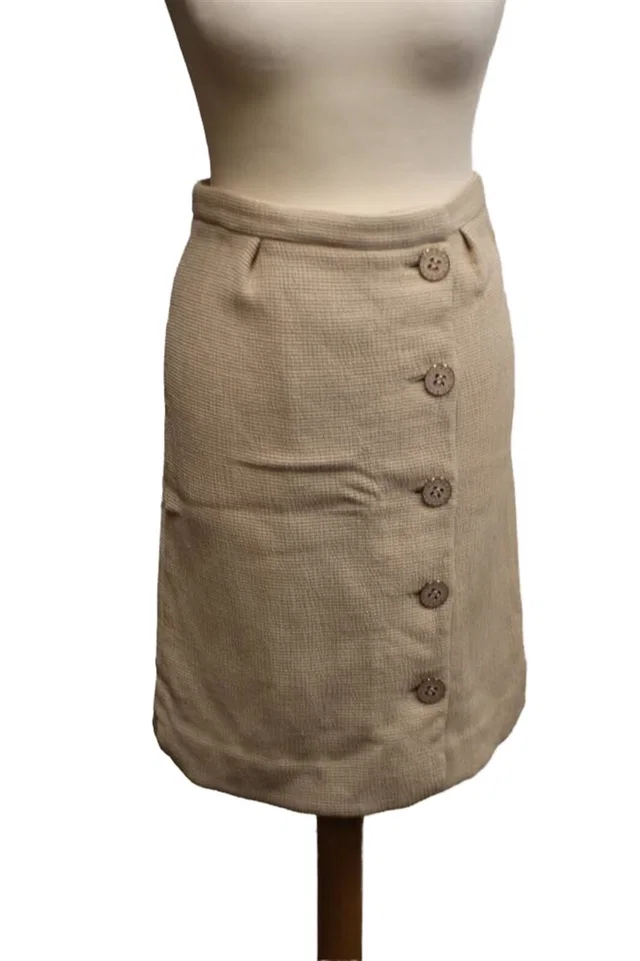 Mulberry Button up Skirt Cream Size: 14 in Cream from Oxfam Online Shop