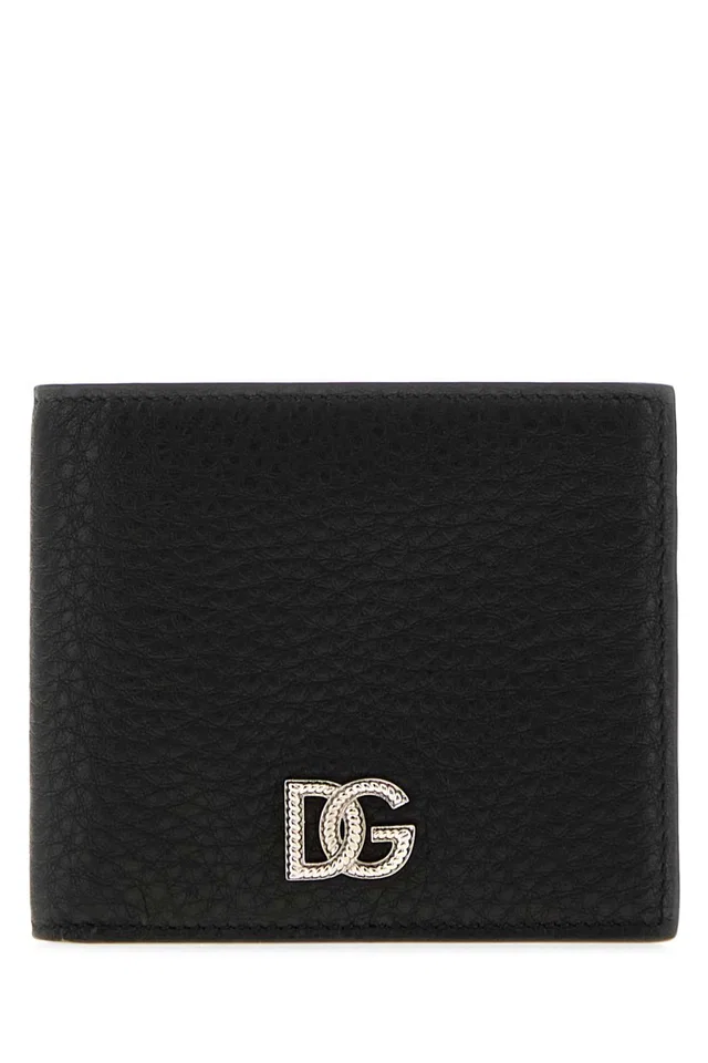Dolce & Gabbana Textured Leather Wallet — Black in Black Leather from HEWI