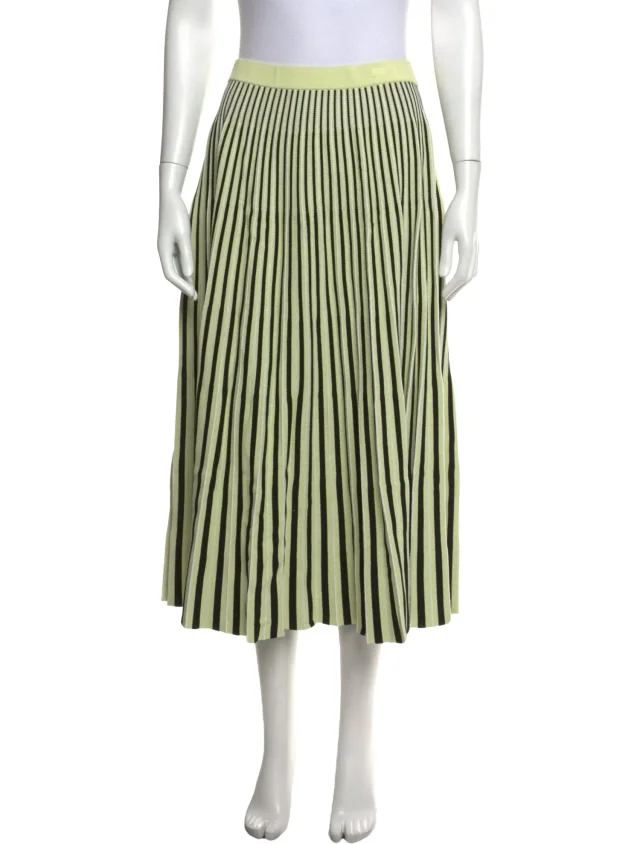Proenza Schouler Striped Midi Length Skirt in green from The RealReal