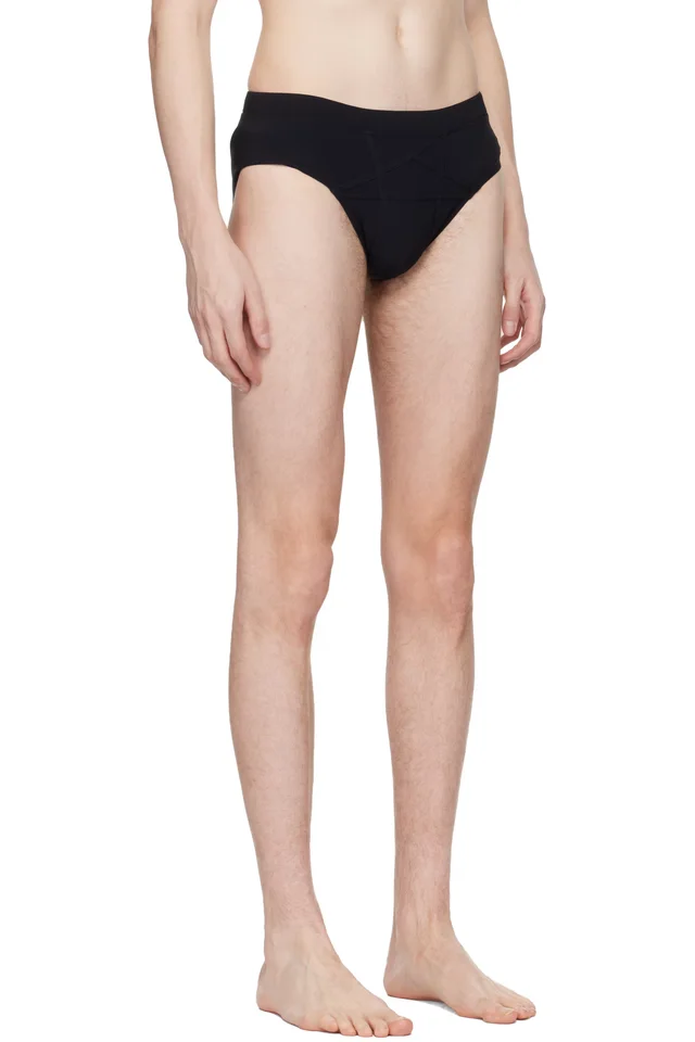 Rick Owens Black Temple Penta Swim Briefs, photo 2 of 4 from SSENSE