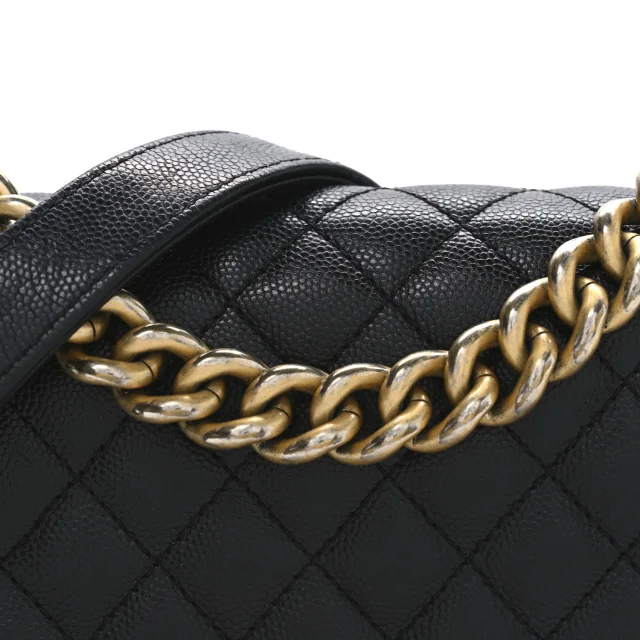 Chanel Caviar Quilted Small Boy Flap Black in Black Caviar leather from FASHIONPHILE, photo 8 of 11