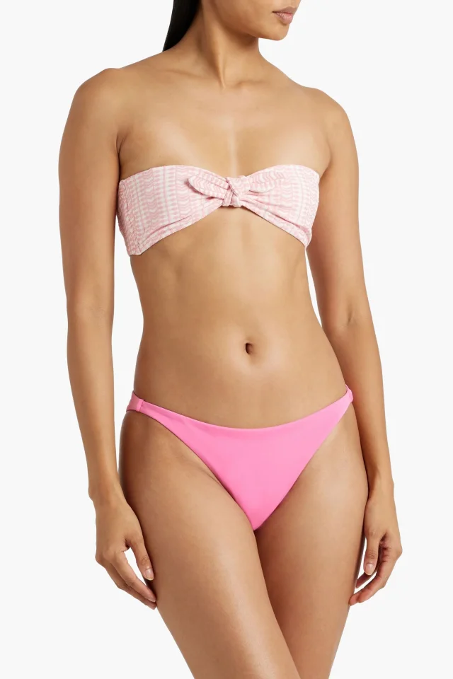LemLem Stretch-Jacquard Bandeau Bikini Top in Baby pink, photo 5 of 5 from THE OUTNET