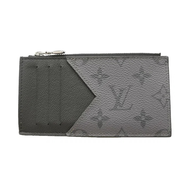 Louis Vuitton Monogram Eclipse Reverse Coin Card Holder Black Gray in Black from The Reluxe