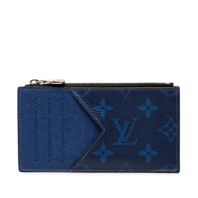 Blue Louis Vuitton Monogram Taigarama Coin Card Holder in Blue Coated canvas from Designer Revival