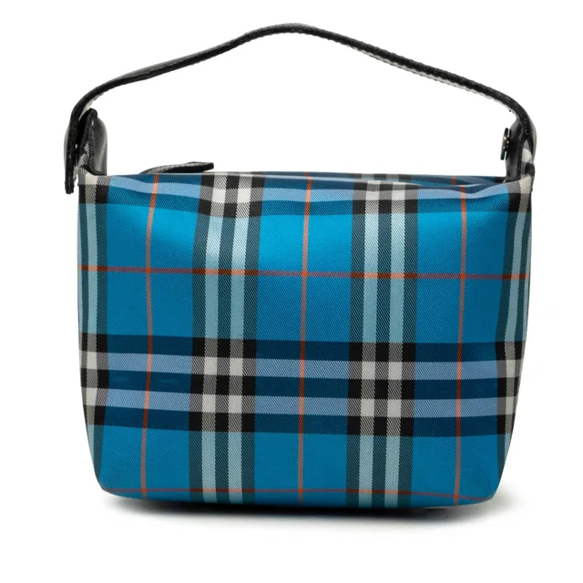 Blue Burberry Mini House Check Canvas Handbag in Blue Canvas from Designer Revival