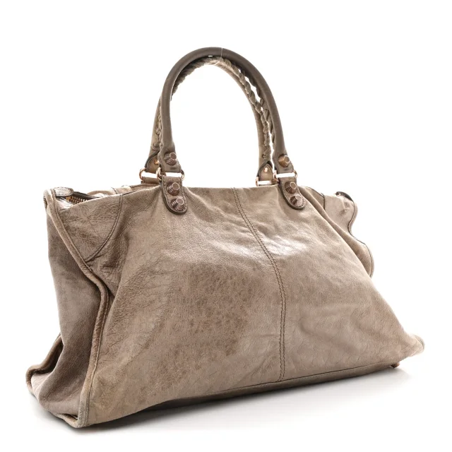 Balenciaga Agneau Giant 12 Rose Gold Hardware Work Gris Poivre in Grey Lambskin from FASHIONPHILE, photo 4 of 14