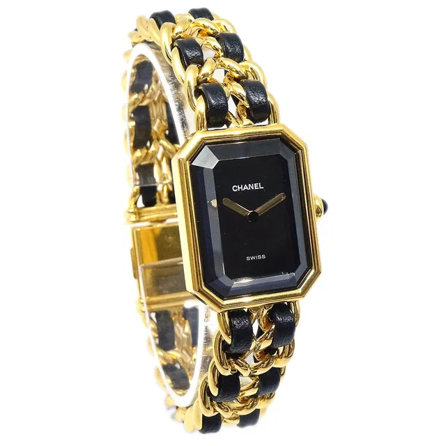 Chanel Premiere Watch Gold #L in Gold Leather from AMORE Vintage Tokyo