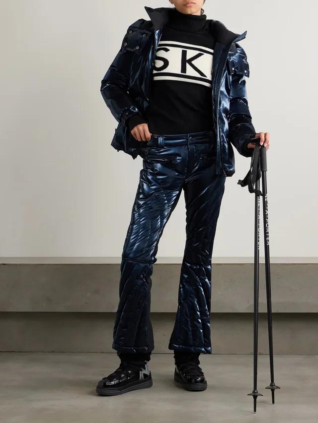 PERFECT MOMENT + Johnnie Walker Carving Air quilted flared ski pants in Blue, photo 2 of 2 from NET-A-PORTER (Canada)