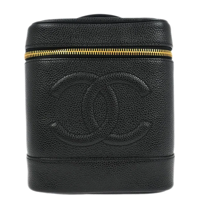Chanel 2000-2002 Black Caviar Skin Timeless Vanity Handbag in Black Caviar leather from AMORE Vintage Tokyo