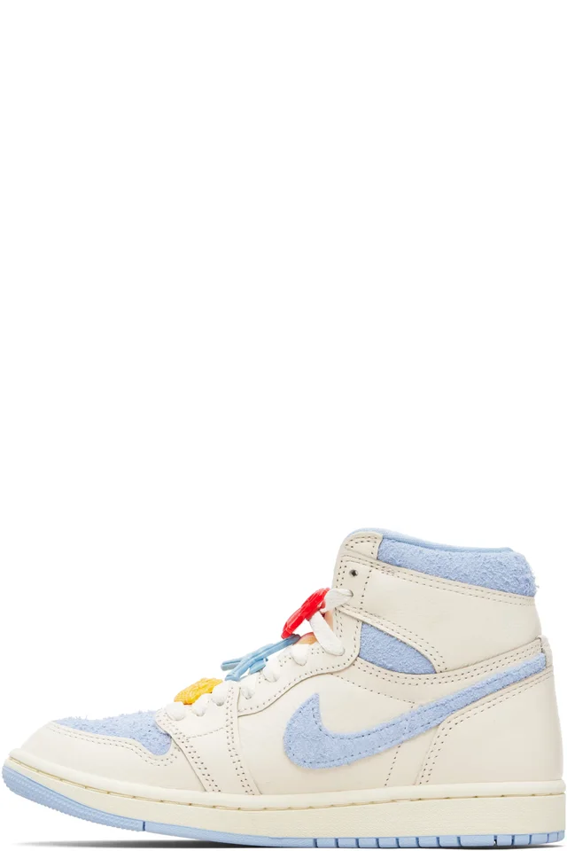 Nike Jordan Off-White & Blue Air Jordan 1 OG Sneakers, photo 3 of 5 from SSENSE