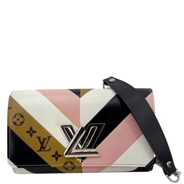 Louis Vuitton Twist Epi Reverse Monogram Chain Wallet Rose Ballerine in Pink Coated canvas from Dallas Designer Handbags