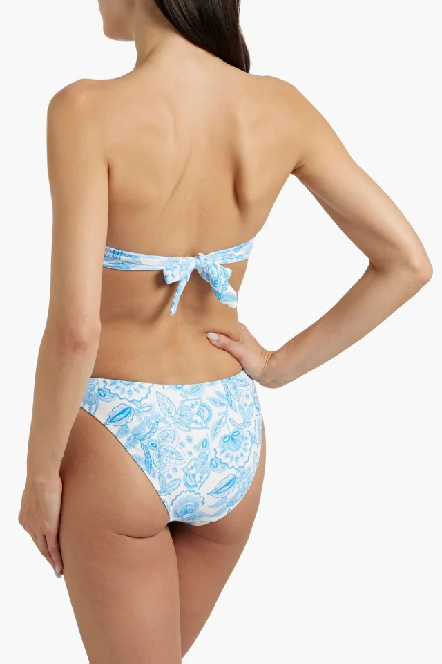 Melissa Odabash Martinique Printed Low-Rise Bikini Briefs in Azure, photo 3 of 8 from THE OUTNET