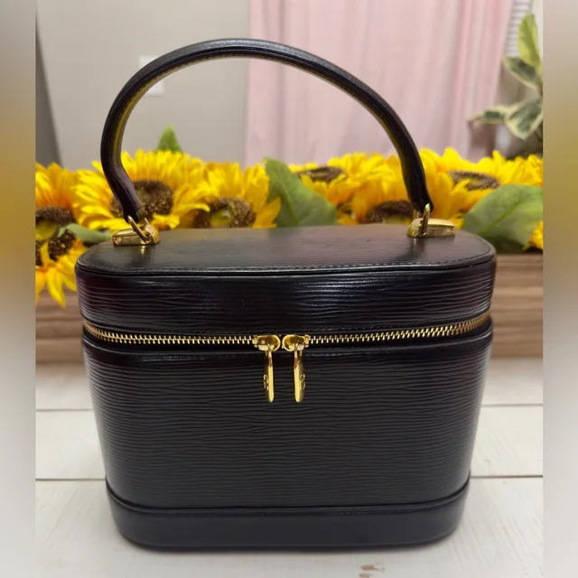 Valentino Garavani Vintage Black Leather Vanity in black|gold Leather from Poshmark